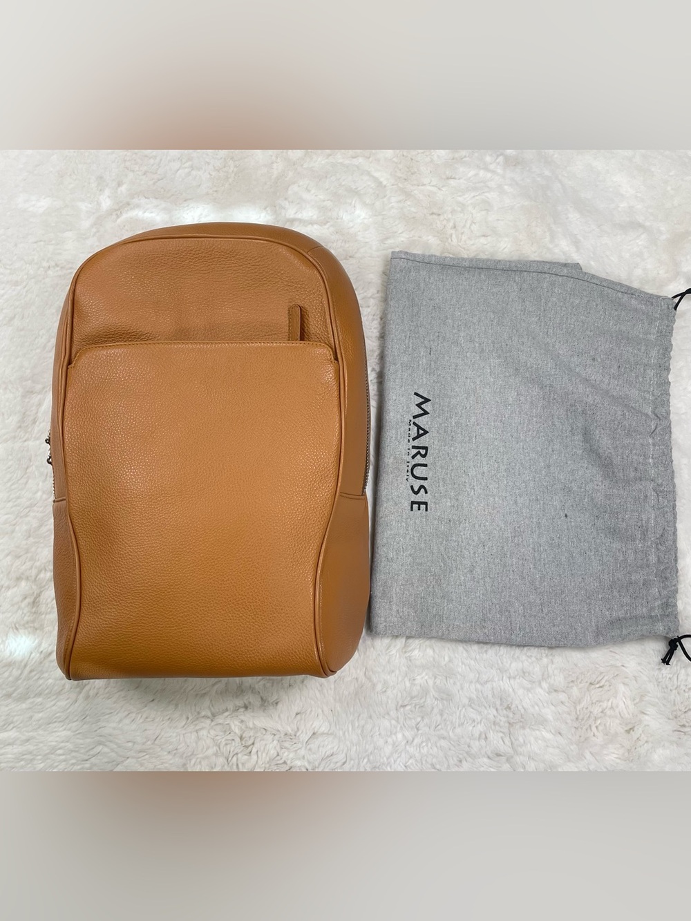 MARUSE Italy Full Grain Leather Laptop Backpack - Like New with Dust Bag